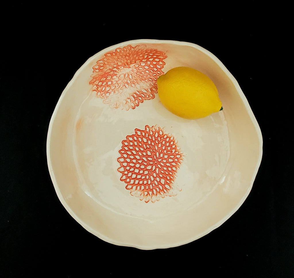 JRN - Orange Flower Fade Bowl