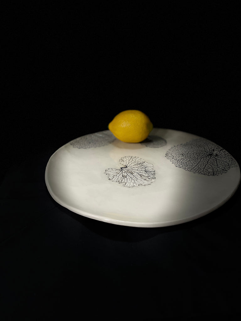 JRN Pottery - Garlic Mustard Leaf Platter
